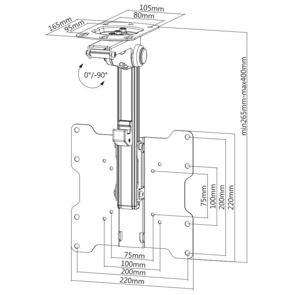 dq-wall-support-ceiling-lock-m-noir-support-tv-pla (1) Wall-Support Ceiling Lock M Noir - Support TV plafond