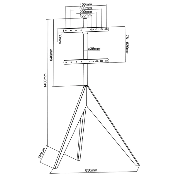 xtrarm-argo-tripod-support-pied-tv-noir (2) Argo Tripod - Support pied TV Noir
